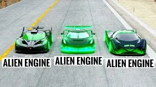 Koenigsegg Jesko Alien Engine vs Bugatti Bolide Alien Engine vs Devel Sixteen Alien Engine - Drag