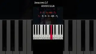 bearwolf - GODZILLA  | Piano Tutorial | Ноты цифрами #bearwolf #piano #shorts #ноты