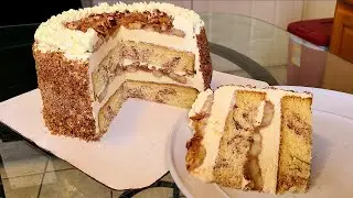 Bananas Foster Ice cream cake | An ice cream rum cake made with one of New Orleans classic desserts.