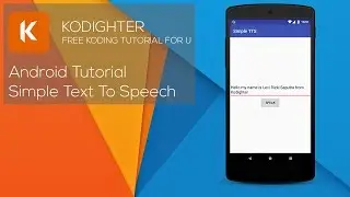 Android Studio Tutorial - Simple Text To Speech