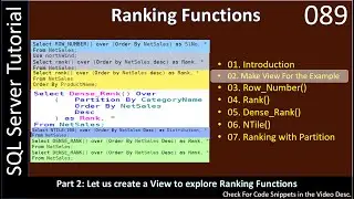 Ranking Function | Part 2 - Create View for the Demo | SSMS TSQL Tutorial #89