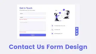 Responsive Contact Us Form Design using Html CSS | Javascript Validations