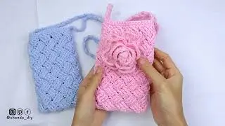 Easy Crochet Phone Bag Tutorial | Chenda DIY