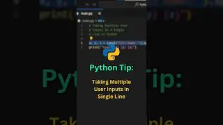 Take multiple user inputs in a single line of code in Python.... #python #tips #shorts