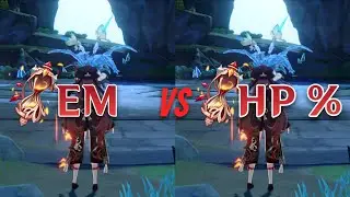F2P Hu Tao Elemental Mastery Vs HP% Sands Genshin Impact