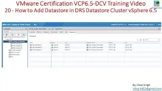 VMware Certification VCP 6.5 - 20 How to Add Datastore in DRS Datastore Cluster on vSphere 6.5