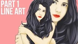 1/5 Vector Portraits Photoshop Tutorial Line Art