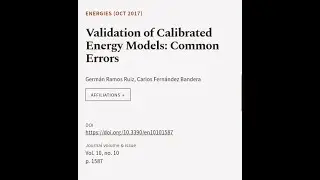 Validation of Calibrated Energy Models: Common Errors | RTCL.TV