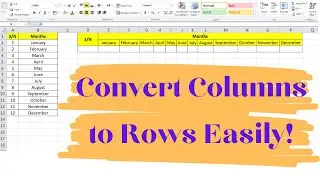 MS Excel Tricks - Convert Column to Row in Excel | 