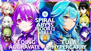 NEW SPIRAL ABYSS 3.8! Keqing Aggravate & Eula Raiden | Floor 12 - Genshin impact