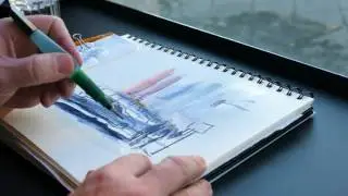 Faber-Castell Water Brush - Scratching technique