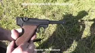 Gletcher P.08 BlowBack газобалонная копия  пистолета Luger (Parabellum) P.08