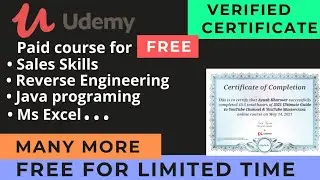 Udemy free courses with certificate | Udemy Coupon Codes | Udemy : 100% Off On Paid Courses