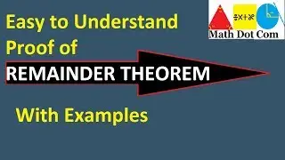 Proof of Polynomial Remainder Theorem | Math Dot Com