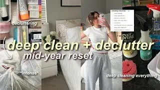 *intense* MID-YEAR RESET  🧺🫧 deep cleaning + decluttering my entire apartment (satisfying)