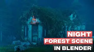 Night Forest Scene In Blender | Environment Design in Blender |  Blender Free Addon