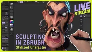 Sculpting Stylized Pirate Bust |on Live Stream | in ZBrush