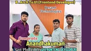 B.Arch to Frontend Developer|Best software institute in chennai|Besant Technologies Anna Nagar