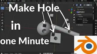 How to cut hole in object blender | Quick way to cut hole in object | How to make hole in blender