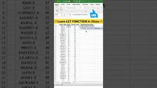 How to apply LET FUNCTION  #excel  #exceltips #exceltutorial #exceltips #shorts #professionalinc