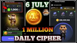 6 July Hamster Kombat Daily Combo || Hamster Kombat 6 July Daily Cipher | 6 July Daily Combo Cards