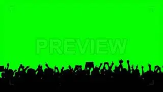 Crowd Silhouette On Green Screen | Stock Video - Motion Array