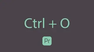 How To Open Project Using Keyboard Shortcuts in Adobe Premiere Pro