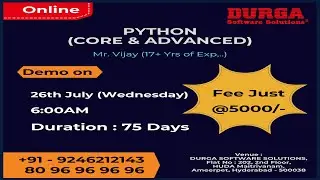 PYTHON Online Training @ DURGASOFT