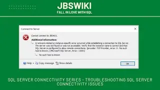 SQL Server Connectivity Series - Troubleshooting SQL Server Connectivity Issues #sqlconnection