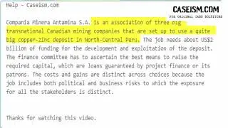 The Antamina Copper-Zinc Project: Political Risk Insurance Case Study Help - Caseism.com
