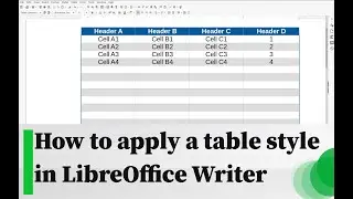 How to apply a table style in LibreOffice Writer