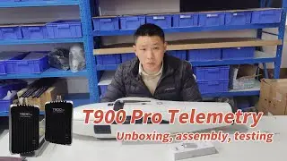 T900 Pro aerial survey drone telemetry unboxing, assembly, testing