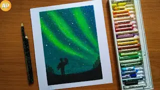 Night Sky Drawing Scenery / Tutorial for Beginners