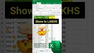 Value in Lakhs | Excel learning 