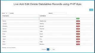 Datatables Live Records Add Edit Delete using PHP Ajax JQuery