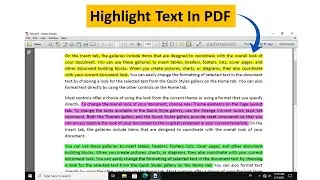 How to Highlight Text In PDF