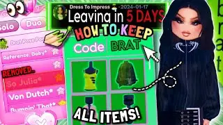 ⚠️*DO THIS* Before the BRAT UPDATE *LEAVES* In Dress to Impress to KEEP The BRAT ITEMS & POSEPACK!😱