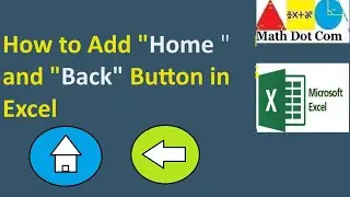 How to add Home Button and Back Button in Excel using HYPERLINK( Shortcut)| Math Dot Com