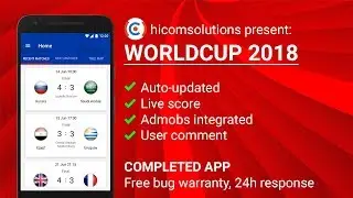 World Cup Russia 2018 App Template, Script, Source Code for Sale