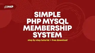 Simple Membership System With PHP MYSQL