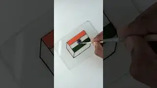 Draw 3D indian flag 🇮🇳 #shorts