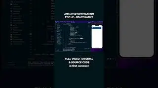 Animated Notification Pop Up with React Native #reactnative #programming #shorts