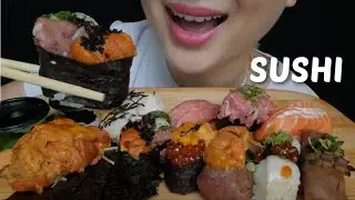 SUSHI *Uni Sashimi with Premium Nigiri SUSHI Relaxing Eating Sounds | N.E Let' Eat