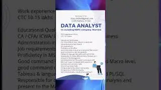 #dataanalyst #jobopening in #nbfc #mumbai #dataanalystjob #dataanalystjobs