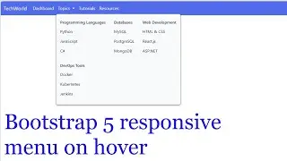 Bootstrap 5 responsive mega menu on hover