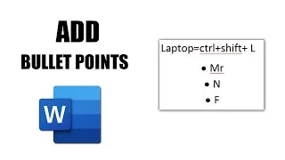 How to add bullet points in word with keyboard on laptop