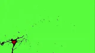 Футаж HD. Большие брызги крови сбоку, хромакея