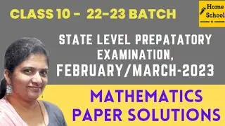 Sslc State level preparatory Mathematics answer key(2022-23)