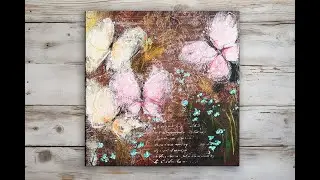 How to paint on old canvas/Easy Butterfly painting/MariArtHome