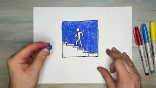 Как нарисовать Дорожный Знак Надземный Пешеходный Переход